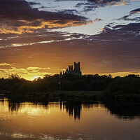 Buy canvas prints of Sunset behind Ely Cathedral, 28th September 2022 by Andrew Sharpe
