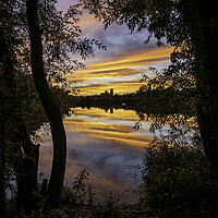 Buy canvas prints of Sunset over Ely, Cambridgeshire, as seen from Roswell Pits, 17th by Andrew Sharpe
