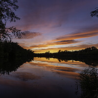 Buy canvas prints of Sunset over Ely, Cambridgeshire, as seen from Roswell Pits, 17th by Andrew Sharpe