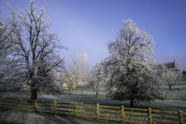 Frosty, misty morning in Ely, Cambridgeshire, 22nd Picture Board by Andrew Sharpe
