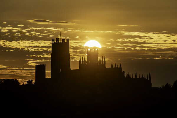 Sunset behind Ely Cathedral, Cambridgeshire, 24th  Picture Board by Andrew Sharpe