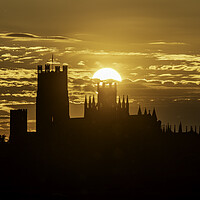 Buy canvas prints of Sunset behind Ely Cathedral, Cambridgeshire, 24th  by Andrew Sharpe