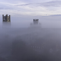 Buy canvas prints of Misty dawn over Ely, 3rd September 2023 by Andrew Sharpe
