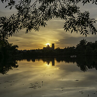 Buy canvas prints of Sunset from Roswell Pits Nature Reserve, looking towards Ely Cat by Andrew Sharpe