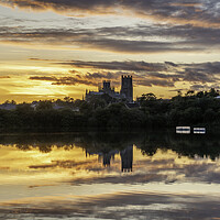 Buy canvas prints of Sunset behind Ely Cathedral from Roswell Pits Nature Reserve, 22 by Andrew Sharpe