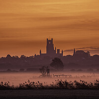 Buy canvas prints of Pre-dawn over Ely, as seen from Coveney, 23rd October 2023 by Andrew Sharpe
