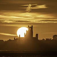 Buy canvas prints of Sunrise behind Ely Cathedral, 22nd October 2023 by Andrew Sharpe
