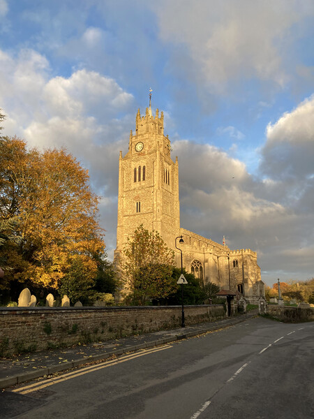 Sutton church in late afternoon sunshine Picture Board by Andrew Sharpe