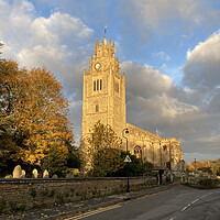 Buy canvas prints of Sutton church in late afternoon sunshine by Andrew Sharpe