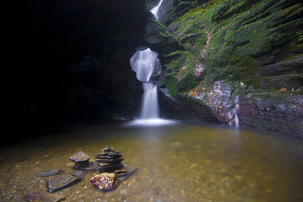 St Nectan's Kieve and waterfall Picture Board by Andrew Sharpe
