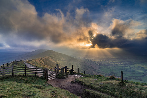 Hope Valley from the Great Edge, Peak District Nat Picture Board by Andrew Sharpe