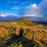 Buy canvas prints of Golden hour over Hen Cloud, Peak District National by Andrew Sharpe