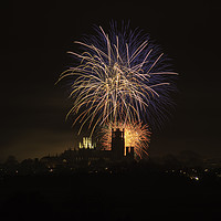 Buy canvas prints of Ely Firework Display, Cambridgeshire by Andrew Sharpe