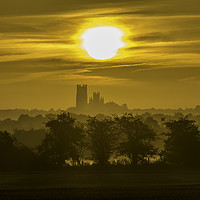 Buy canvas prints of Sunrise over Ely Cathedral, 11th September 2016 by Andrew Sharpe