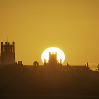 Buy canvas prints of Summer solstice, 21st June 2019, over Ely Cathedra by Andrew Sharpe