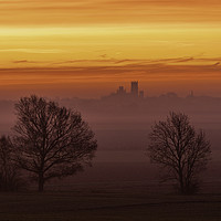 Buy canvas prints of Dawn over Ely, 5th December 2019 by Andrew Sharpe