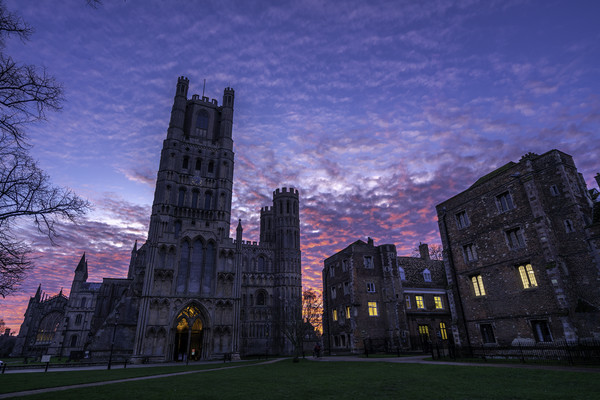 Dawn behind Ely Cathedral, 20th January 2020 Picture Board by Andrew Sharpe
