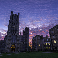 Buy canvas prints of Dawn behind Ely Cathedral, 20th January 2020 by Andrew Sharpe