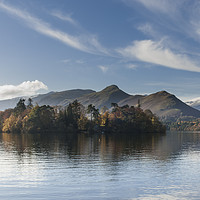 Buy canvas prints of Derwent Island, with Catbells behind. by Andrew Sharpe