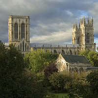 Buy canvas prints of York Minster, from the City Walls, sunrise by Andrew Sharpe