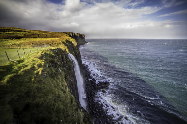 The Mealt Falls, and Kilt Rock, Isle of Skye, Scot Picture Board by Andrew Sharpe