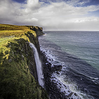 Buy canvas prints of The Mealt Falls, and Kilt Rock, Isle of Skye, Scot by Andrew Sharpe