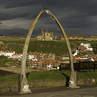 Buy canvas prints of The whalebone arch, Whitby by Andrew Sharpe
