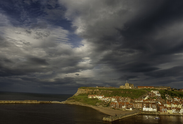 Whitby, East Cliff Picture Board by Andrew Sharpe