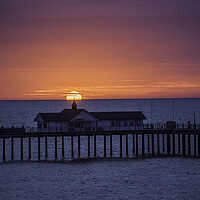 Buy canvas prints of Dawn breaks over Southwold Pier, 5th June 2017 by Andrew Sharpe