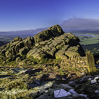 Buy canvas prints of Dawn over The Roaches and Hen Cloud, 25th April 2017 by Andrew Sharpe