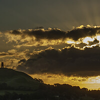 Buy canvas prints of Dawn at Glastonbury by Andrew Sharpe