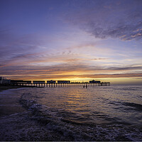 Buy canvas prints of Dawn over Southwold Pier, 10th June 2017 by Andrew Sharpe