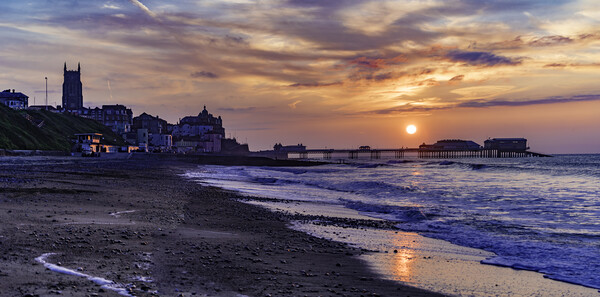 Sunset over Cromer Pier, Norfolk Framed Mounted Print by Andrew Sharpe