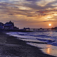 Buy canvas prints of Sunset over Cromer Pier, Norfolk by Andrew Sharpe