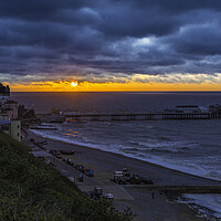 Buy canvas prints of Sunset over Cromer Pier, Norfolk by Andrew Sharpe