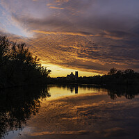 Buy canvas prints of Sunset over Ely, 6th November 2020 by Andrew Sharpe