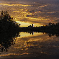 Buy canvas prints of Sunset over Ely, 6th November 2020 by Andrew Sharpe