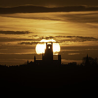 Buy canvas prints of Sunrise behind Ely Cathedral, Cambridgeshire  by Andrew Sharpe