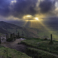 Buy canvas prints of Hope Valley from the Great Edge, Peak District National Park, Da by Andrew Sharpe