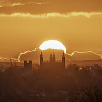 Buy canvas prints of Sunrise behind King's College Chapel, Cambridge, 11th April 2021 by Andrew Sharpe