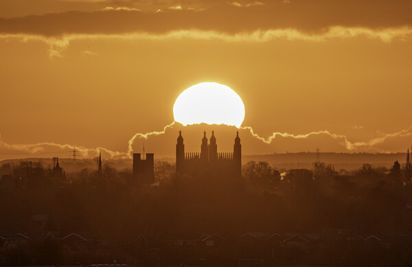 Sunrise behind King's College Chapel, Cambridge, 1 Picture Board by Andrew Sharpe