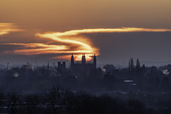 Sunrise over Cambridge, 12th April 2021 Picture Board by Andrew Sharpe