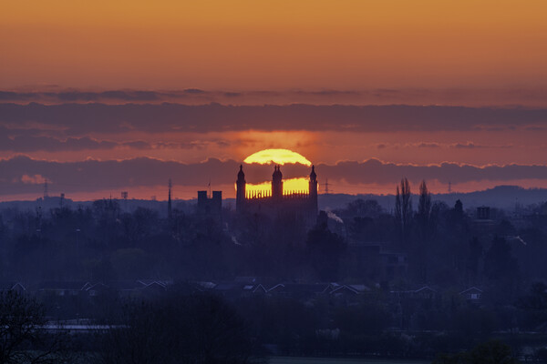 Sunrise over Cambridge, 13th April 2021 Picture Board by Andrew Sharpe