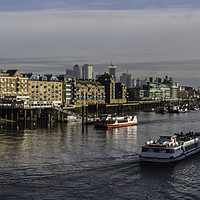 Buy canvas prints of River Thames with view of the city  by Julia Watkins