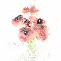 Buy canvas prints of Watercolour poppies in vase by Geoff Beattie