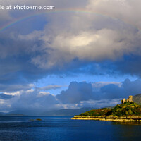 Buy canvas prints of Maol Castle and double rainbow over Loch Alsh by Geoff Beattie
