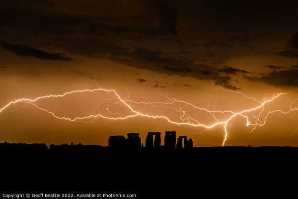 Stonehenge lightning strike Picture Board by Geoff Beattie