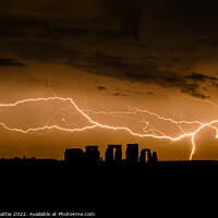 Buy canvas prints of Stonehenge lightning strike by Geoff Beattie