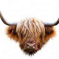 Buy canvas prints of Highland cow cattle abstract digital art original by Geoff Beattie