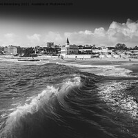 Buy canvas prints of Waves crashing at Tamariz Beach, Estoril, Portugal by Alexandre Rotenberg